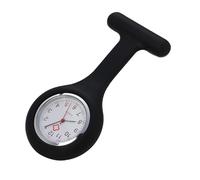 Exeton - Orologio da taschino per infermieri, con spilla, per controllo delle infezioni, in silicone, per settore sanitario e infermieristico, Nero , Moderno