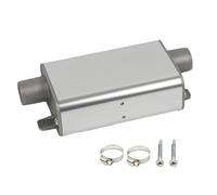 Exhaust Muffler, Stainless Steel Heater Silencer, Alluminio Lega Noise Reducer, Sturdy Anti-Rust Build, Easy Installation Design, Ideal for Truck, Auto, Air Heater, Vehicle Use, Silver/Black/Blue