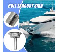 Exhaust Pipe Thru Wall Fitting - Marine Grade Breather Vent | Polished Stainless Hardware Connector, Reliable Hull Outlet Accessory for Yacht, Kayak, Vessel, Cruiser, Boat, Marine Engine System