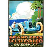 Exhibition Motor Sport Grand Prix France Automobile Car Vintage Art Print Poster Wall Decor 12X16 Inch Esposizione Il motore Grande Francia Vintage ▾ Manifesto Parete