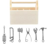 EXHUMKY 1 Set Cassetta Degli Attrezzi Per La Casa Delle Bambole Minuscolo Mini Bambola Accessori I Fingono Ornamenti Giocattolo Strumenti Giocattoli Metallo