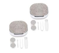 EXHUMKY 2sets Custodie Per Lenti Contatto Compatte e Pratiche Con Accessori Inclusi Colori Casuali Per Viaggi e Uso Quotidiano