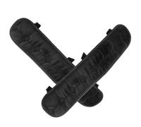 EXHUMKY Cuscini per Braccioli Sedia da Ufficio 45x10 Cm in Velluto Crystal Nero Chiusura a Strappo, Coppia di Copri Braccioli Imbottiti Morbidi per Sedie da Gioco, Computer e Scrivania,