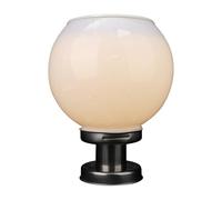 EXHUMKY Lampione Solare Esterno Colonna Lampada Globo Vintage LED per Recinzioni Giardino e Cortile Decorazione Paesaggistica Inox Illuminazione Calda e Facile Installazione