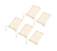 EXHUMKY Sacchetto Di Sapone Schiumogeno in Sisal Naturale 5 Pezzi Con Coulisse, Tasca Esfoliante Portatile Per Bagno e Viaggio, Manicotto Lavaggio Corpo e Viso, Risparmio Sapone e Pulizia Profonda