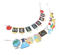 EXHUMKY Striscione Welcome Back Festa Scuola Decorazione Colorata Alta Resistenza per Accoglienza e Foto