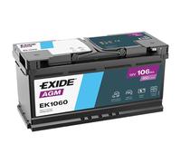 BATTERIA AUTO EXIDE EK1060 AGM 106 AH 950 A 392 x 175 x 190 mm