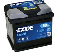 EXIDE EB500 BATTERIA AUTO EXCELL 50 AH 450EN DI SPUNTO 12V POSITIVO DX