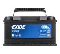 BATTERIE EXIDE EB802 80 AH 700 A DX (FIAT FORD VW RENAULT OPEL LANCIA PEUGEOT)