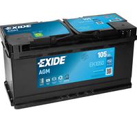 BATTERIA AUTO EXIDE AGM START STOP EK1060 106Ah SPUNTO 950A EN POLO POSITIVO DX