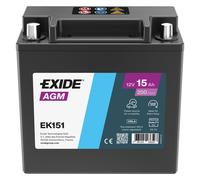 EXIDE EK151 Batteria auto AGM 12V 15Ah 200A Start&Stop SX 150x90x145 mm