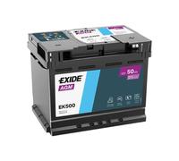 Exide EK500 Start-Stop AGM 12V 50Ah 570A Batteria Auto ad Alte Prestazioni