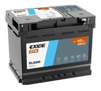 Exide EL600 EFB 12V 60Ah 640A - Batteria Auto per Start-Stop | Tecnologia EFB | CCA 640A | L2