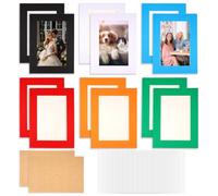 EXIN DECHEN 12 Pezzi Cornice Foto 10x15 cm,Cornici Colorate Set con Pellicole trasparenti per Foto e Puntini adesivi,Passepartout Cartone per Inquadrare Foto, Poster, Stampe d'arte