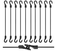 EXIN DEHCEN 10 Pezzi Elastici con Ganci, Elastiche con Gancio 30cm, Tenditore in Gomma Corda Elastica, Gomma Posata con Ganci, Tenditore in Gomma con Ganci, Per Banner, Poster, Campeggio