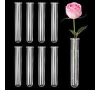 EXIN DEHCEN 8 Pezzi Tubi Provette per Fiori in Plastica, Provette Acriliche, Provetta per Fondo Rotondo in Vetro Borosilicato per Fiori Piante Arrangementi Floreali, Forniture Floreali (24 x 120 mm)