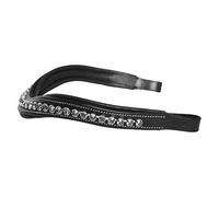Exion Frontalino ornamentale e di design in cristallo trasparente | Frontalini per Cavalli | Frontalino in cristallo (Nero,Piccolo (taglia pony))
