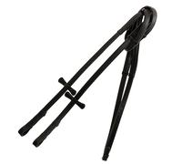 ExionPro Redini ad Anello in Morbida Pelle con Fermi a Mano e Fermi per martingala | Chiusura con Fibbia (Nero,Pelle conciata al vegetale (Advance Rider)-Over)