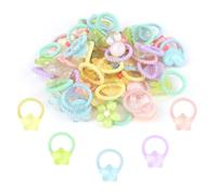 EXIPSAT 40 pezzi di colore gelatina per bambini elastici per capelli da donna, cuore stella fiore coniglio motivi scrunchies