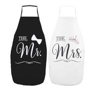 Exipsat Mr & Mrs - Set di grembiuli per coppie, regalo di matrimonio e fidanzamento per sposi e sposi