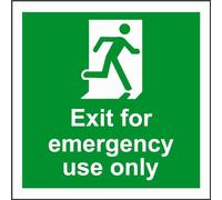 Exit For Emergency Use Only Cartello di sicurezza quadrato/rotondo in metallo 30,5 x 30,5 cm