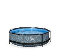 EXIT Stone pool ø300x76cm with filter pump - grey Piscina con bordi Piscina rotonda 4383 L Grigio