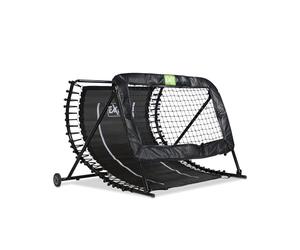 EXIT Toys Kickback Calcio Rimbalzo - 124 x 90 cm - Allenate la Vostra Tecnica - Pratica sparare, adattare, accettare, Cappelli e Teste - 7 Posizioni - Ruote MIR - Facile da spostare, Nero