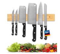 Exitoso® Autoadesiva Barra Magnetica per Coltelli 40 cm - Senza Foratura - Porta Coltelli Cucina con Nastro Adesivo - Tenuta a Prova di Bomba - Portacoltelli Magnetico - Bambù
