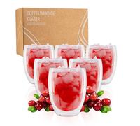 Exitoso Bicchieri Doppia Parete Set 6 Bicchieri Termici 330ml Caffè Tè Chai L...