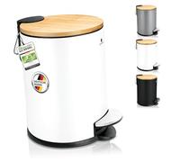 Exitoso Cestino bagno bianco 3 litri con pedale e coperchio - Bidoncino spazzatura con pedale e coperchio - Cestino pattumiera spazzatura piccola per umido con pedale per bagno cucina cameretta