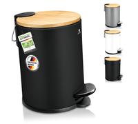 Exitoso Cestino Bagno Nero da 3 litri - Pattumiera Bagno Piccola con Coperchio e