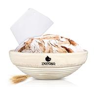 EXITOSO Cestino Lievitazione Pane Rotondo in Rattan 25cm - Panificazione di 1kg - Grande Cesto per Lievitazione - Ciotola per Impastare