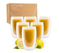 Exitoso Set 6 Bicchieri Doppia Parete 450ml Bicchieri Termici Frozen Latte Sm...