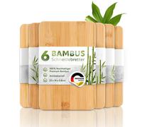 Exitoso Tagliere Bambù Set 6 Tagliere Colazione Legno Tagliere Cucina 22x14