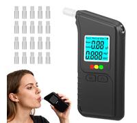 ExKeen Etilometro elettronico, Etiloteste elettronico schermo LCD, portatile Alcotest con indicazione vocale, etilometro con 20 punte per uso test professionale domestica