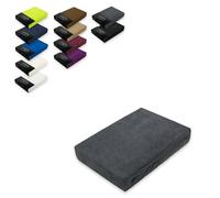 EXKLUSIV HEIMTEXTIL Lenzuolo con angoli in spugna 120 x 200 cm, 80% cotone, 20% poliestere, certificato Öko-Tex, qualità di marca, altezza materasso fino a 25 cm, antracite