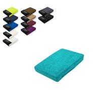 EXKLUSIV HEIMTEXTIL Lenzuolo con angoli in spugna 120 x 200 cm, 80% cotone, 20% poliestere, certificato Öko-Tex, qualità di marca, altezza materasso fino a 25 cm, colore turchese