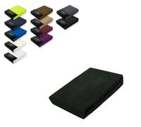 EXKLUSIV HEIMTEXTIL Lenzuolo con angoli in spugna 120 x 200 cm, 80% cotone, 20% poliestere, certificato Öko-Tex, qualità di marca, altezza materasso fino a 25 cm, colore nero