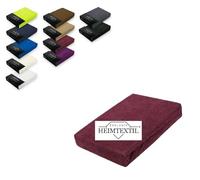 EXKLUSIV HEIMTEXTIL Lenzuolo con angoli in spugna, 120 x 200 cm, 80% cotone, 20% poliestere, certificato Öko-Tex, qualità di marca, altezza materasso fino a 25 cm, bordeaux