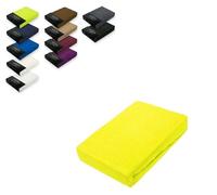EXKLUSIV HEIMTEXTIL Lenzuolo con angoli in spugna 180-200 x 200 cm, 80% cotone, 20% poliestere, certificato Öko-Tex, qualità di marca, altezza materasso fino a 25 cm, giallo