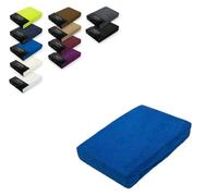 EXKLUSIV HEIMTEXTIL Lenzuolo con angoli in spugna 200 x 220 cm, 80% cotone, 20% poliestere, certificato Öko-Tex, qualità di marca, altezza materasso fino a 35 cm, blu reale