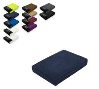 EXKLUSIV HEIMTEXTIL Lenzuolo con angoli in spugna 60-70 x 140 cm, 80% cotone, 20% poliestere, certificato Öko-Tex, qualità di marca, altezza materasso fino a 10 cm, blu navy