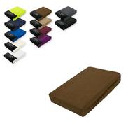 EXKLUSIV HEIMTEXTIL Lenzuolo con angoli in spugna 60-70 x 140 cm, 80% cotone, 20% poliestere, certificato Öko-Tex, qualità di marca, altezza materasso fino a 10 cm, marrone cioccolato