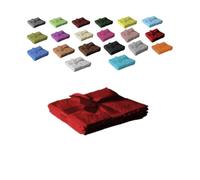 EXKLUSIV HEIMTEXTIL set di asciugamani in tessuto termico con fiocco e cuscino per sedia da giardino o sdraio, Rot, Seiftuch 4er Set 30 x 30 cm