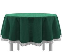 EXKLUSIV HEIMTEXTIL Tovaglia da giardino con frange, classica, in PVC, antiscivolo, per giardino, balcone, terrazza, 160 cm, rotonda, verde