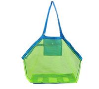 EXKOKORO Borsa da spiaggia in rete ultra larga, organizer per giocattoli da spiaggia, borsa per riporre giocattoli e conchiglie, per stare lontano dalla sabbia della spiaggia, verde, confezione da 1
