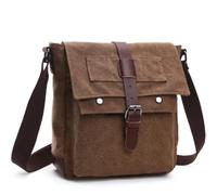 EXKURPOO Borsa messenger Borse a tracolla da uomo d'affari for Borsa a in tela a viaggio casual retrò for ufficio vintage(Coffee small)