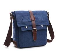 EXKURPOO Borsa messenger Borse a tracolla da uomo d'affari for Borsa a in tela a viaggio casual retrò for ufficio vintage(Dark Blue small)
