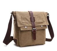 EXKURPOO Borsa messenger Borse a tracolla da uomo d'affari for Borsa a in tela a viaggio casual retrò for ufficio vintage(Khaki small)