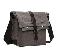 EXKURPOO Borsa messenger Borse a tracolla da uomo d'affari for Borsa a in tela a viaggio casual retrò for ufficio vintage(Gray small)